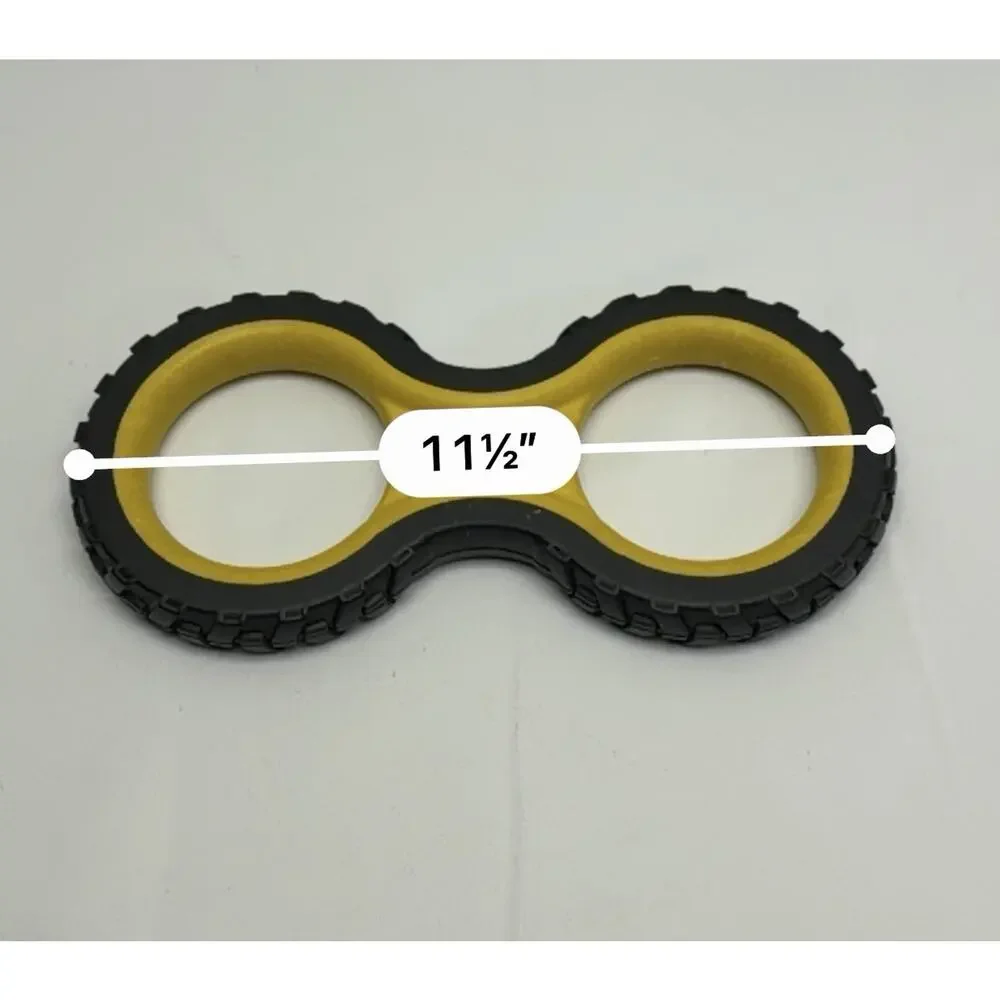 TONKA DOG TOY Large 12” Figure 8 Tire Rubber Tug Chew Toy Yellow Black